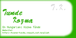 tunde kozma business card